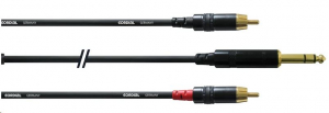 Cordial CFY 3 VCC 6.3mm Jack apa sztereo -> 2x RCA apa